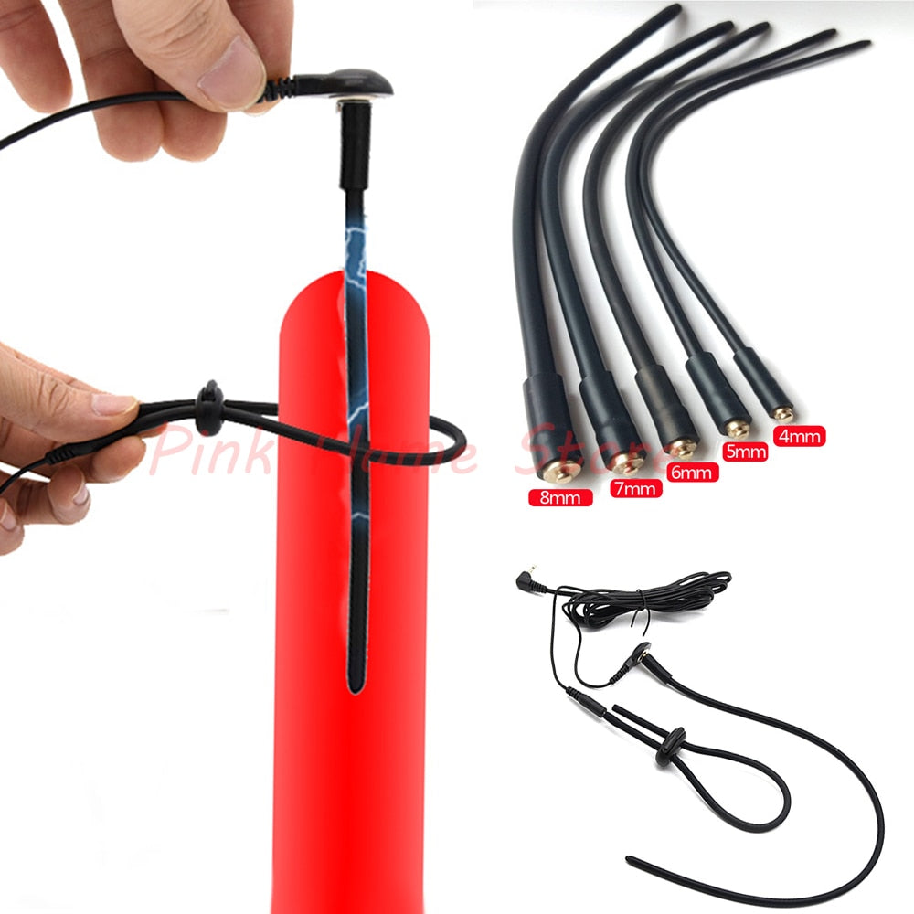 Electro Shock Penis Plug Cock Ring,Electric Stimulation Sex Urethral T –  kinkykings