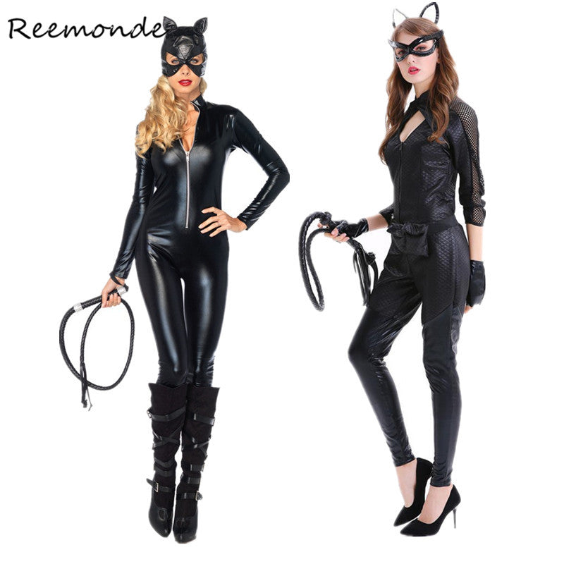 Sexy Set Sexy Hot Female Faux Leather Latex Bodysuit Catwoman